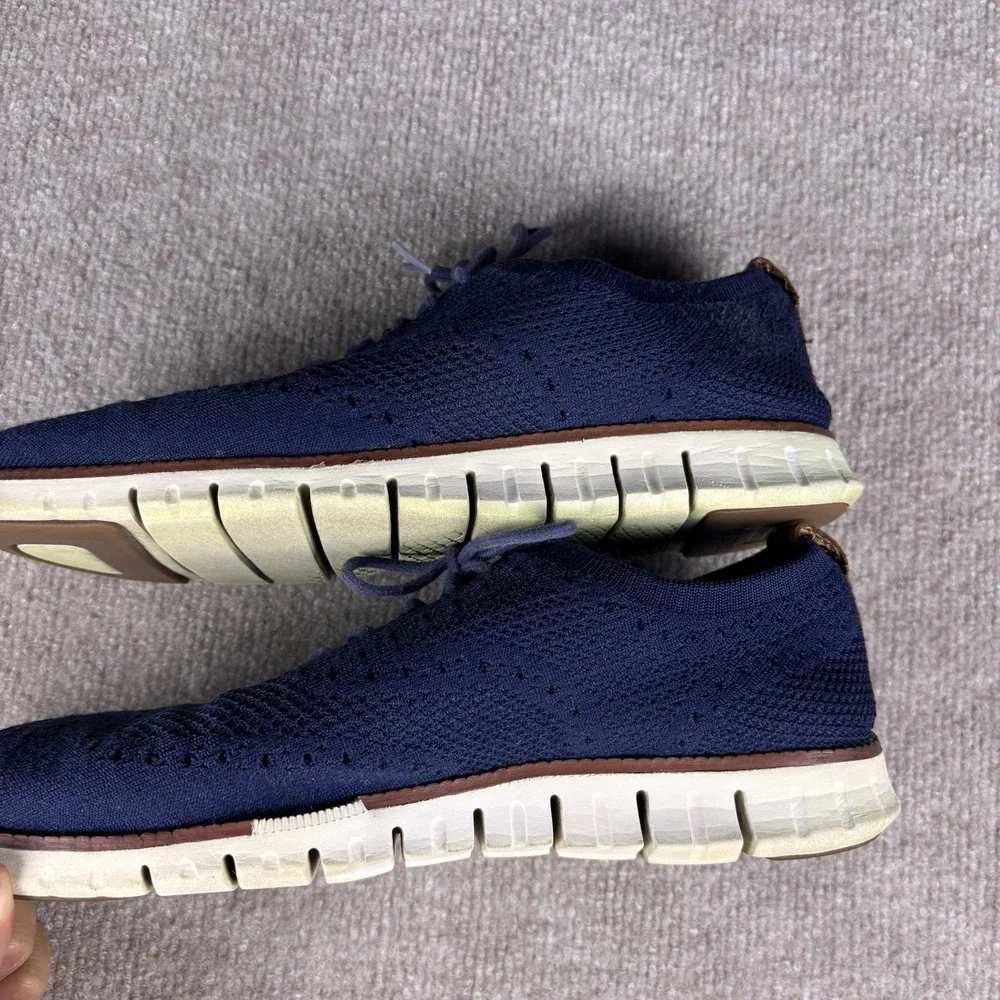 Cole Haan OriginalGrand Wingtip Oxford Shoes Men's 9M Navy‎ Blue Knit Sneakers